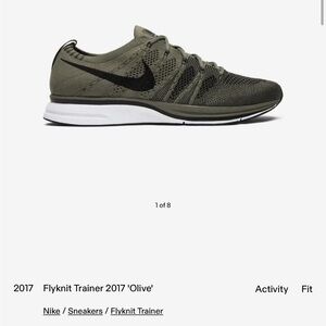 Nike Green and Black Sneakers Flyknit Trainer
